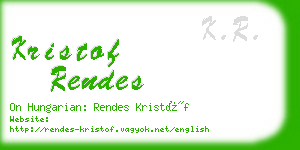 kristof rendes business card